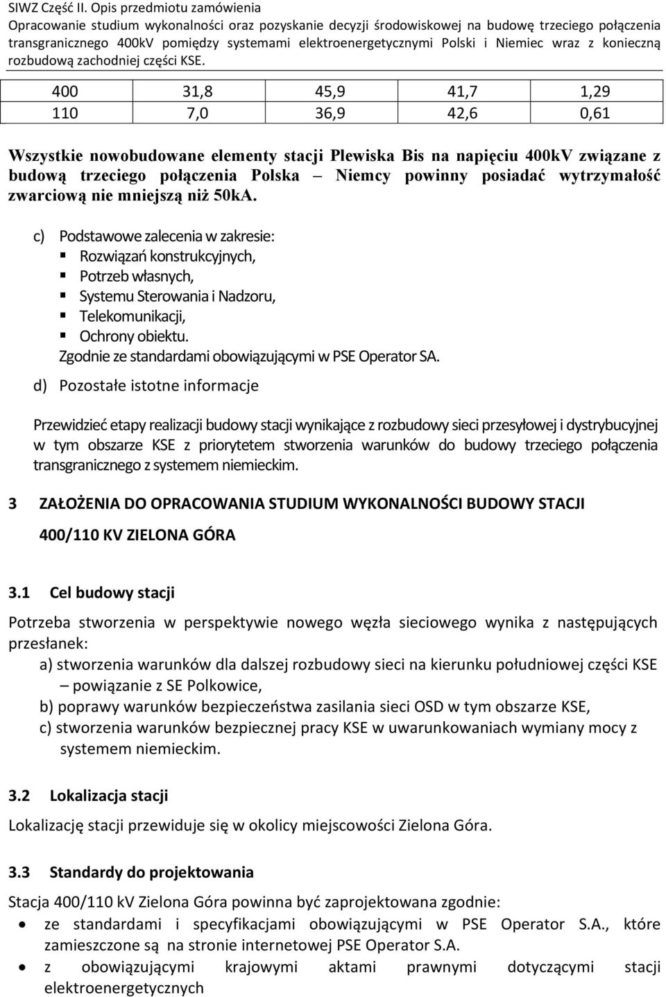 Zgodnie ze standardami obowiązującymi w PSE Operator SA.