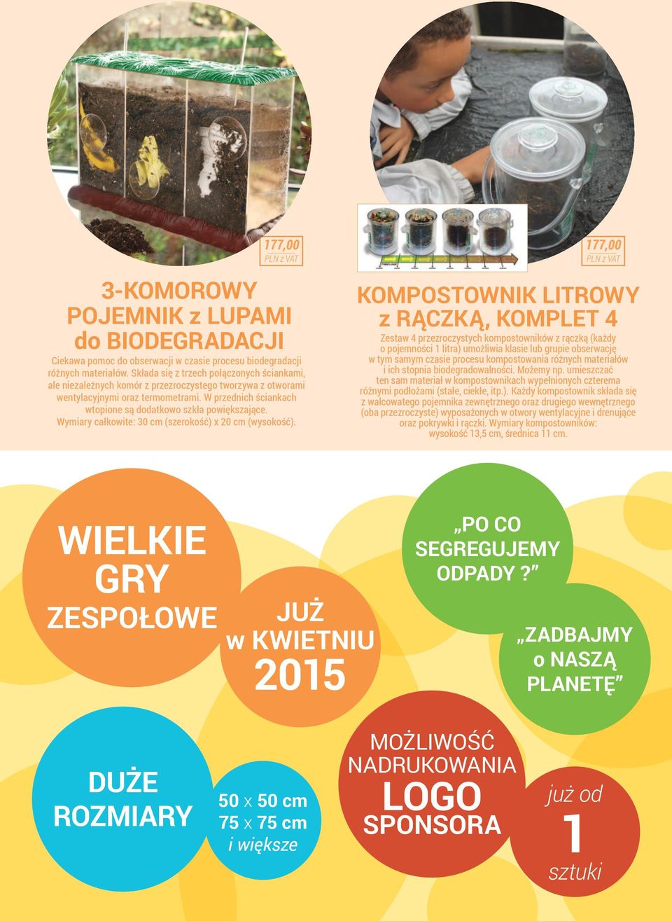 W przednich ściankach wtopione są dodatkowo szkła powiększające. Wymiary całkowite: 30 cm (szerokość) x 20 cm (wysokość).