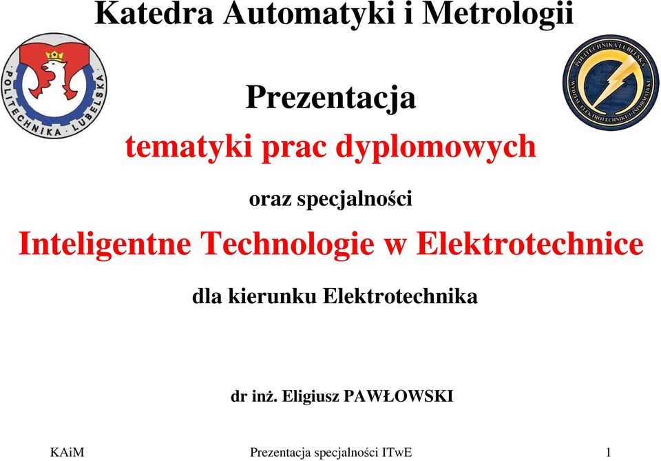 Technologie w Elektrotechnice dla kierunku