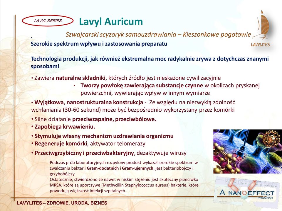 sposobami Zawiera naturalne składniki, których źródło jest nieskażone cywilizacyjnie Tworzy powłokę zawierająca substancje czynne w okolicach pryskanej powierzchni, wywierając wpływ w innym wymiarze