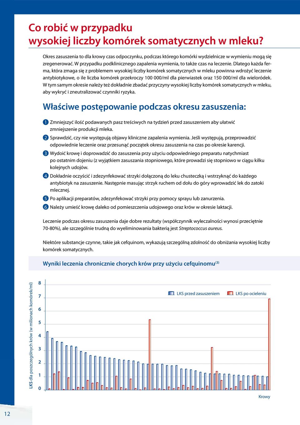 Dlatego każda ferma, która zmaga się z problemem wysokiej liczby komórek somatycznych w mleku powinna wdrożyć leczenie antybiotykowe, o ile liczba komórek przekroczy 100 000/ml dla pierwiastek oraz