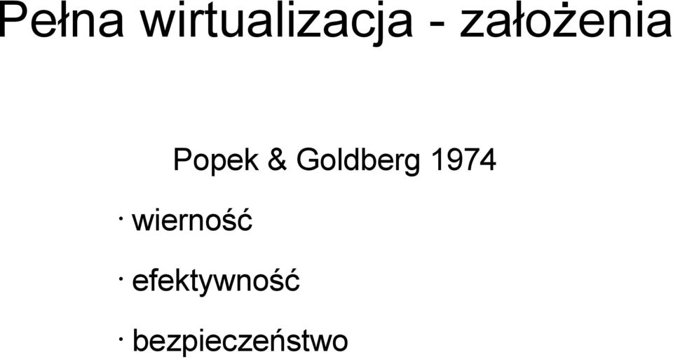 Goldberg 1974 wierność