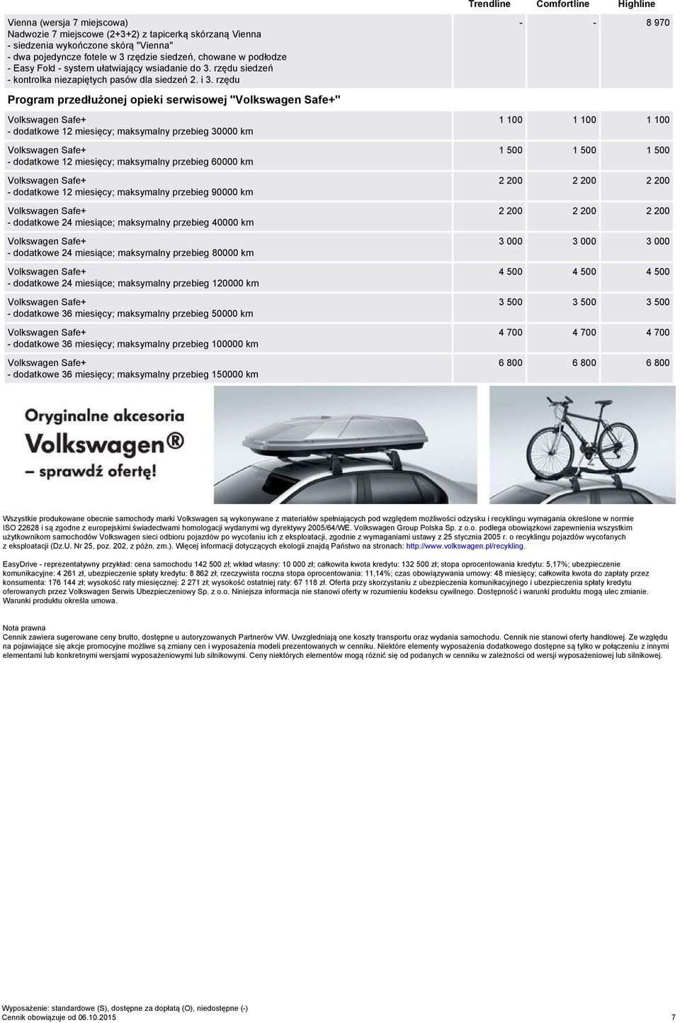 dodatkowe 24 miesiące; maksymalny przebieg 80000 km - dodatkowe 24 miesiące; maksymalny przebieg 120000 km - dodatkowe 36 miesięcy; maksymalny przebieg 50000 km - dodatkowe 36 miesięcy; maksymalny