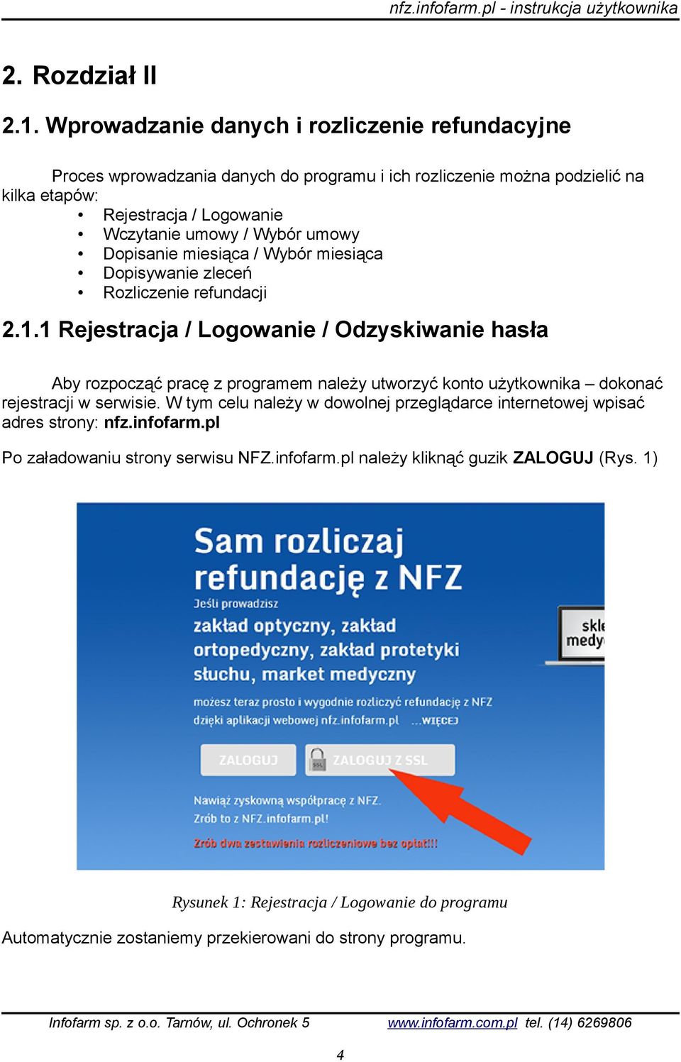 Wybór umowy Dopisanie miesiąca / Wybór miesiąca Dopisywanie zleceń Rozliczenie refundacji 2.1.