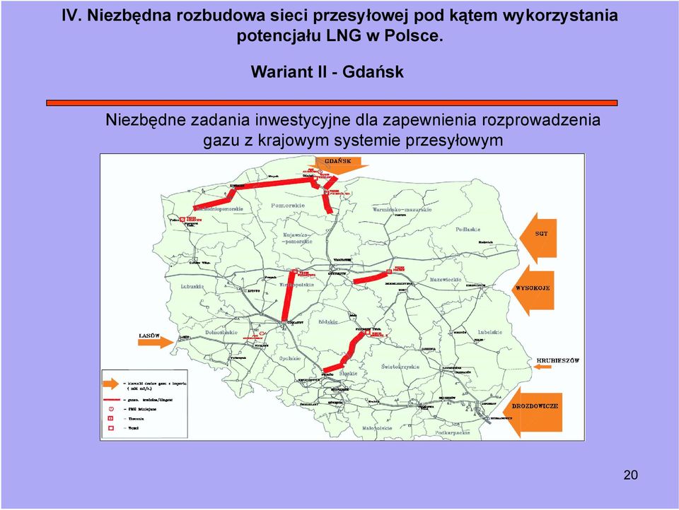 Wariant II - Gdańsk Niezbędne zadania inwestycyjne