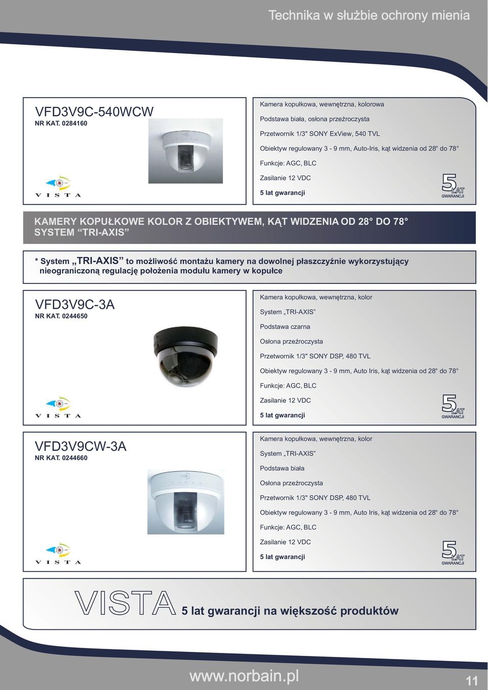BLC Zasilanie 12 VDC KAMERY KOPU KOWE KOLOR Z OBIEKTYWEM, K T WIDZENIA OD 28 DO 78 SYSTEM TRI-AXIS * System TRI-AXIS to mo liwoœæ monta u kamery na dowolnej p³aszczyÿnie wykorzystuj¹cy nieograniczon¹