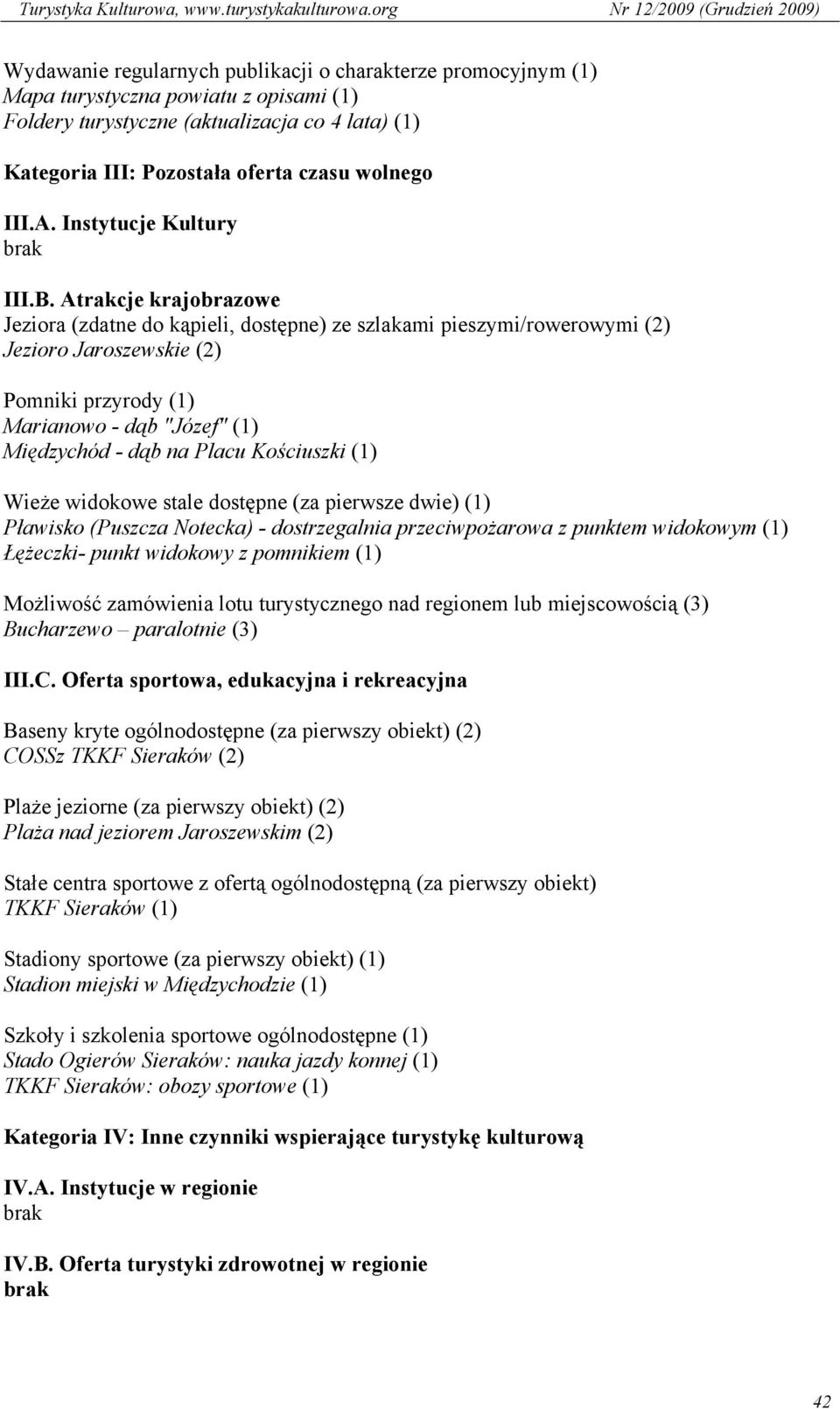 Atrakcje krajobrazowe Jeziora (zdatne do kąpieli, dostępne) ze szlakami pieszymi/rowerowymi (2) Jezioro Jaroszewskie (2) Pomniki przyrody (1) Marianowo - dąb "Józef" (1) Międzychód - dąb na Placu