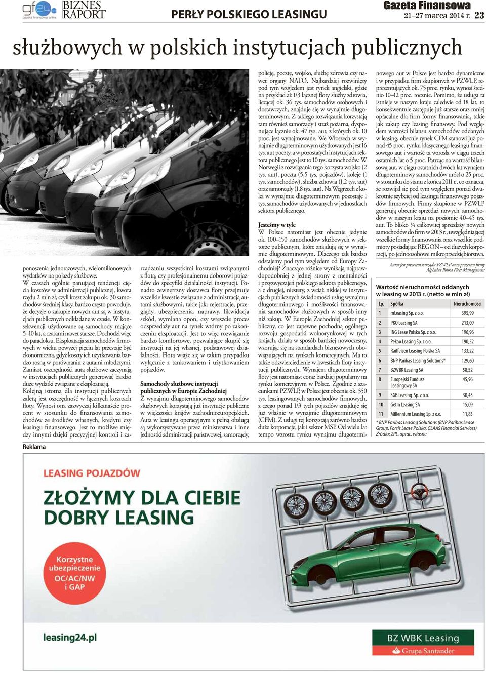 30 samochodów średniej klasy, bardzo często powoduje, że decyzje o zakupie nowych aut są w instytucjach publicznych odkładane w czasie.