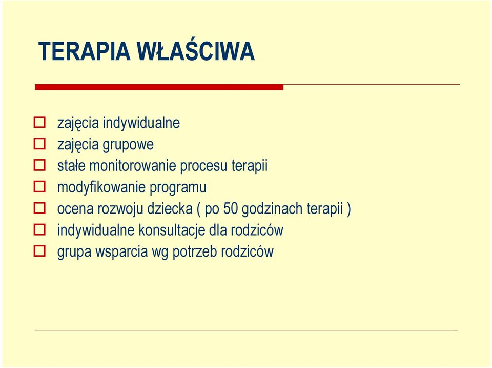 ocena rozwoju dziecka ( po 50 godzinach terapii )