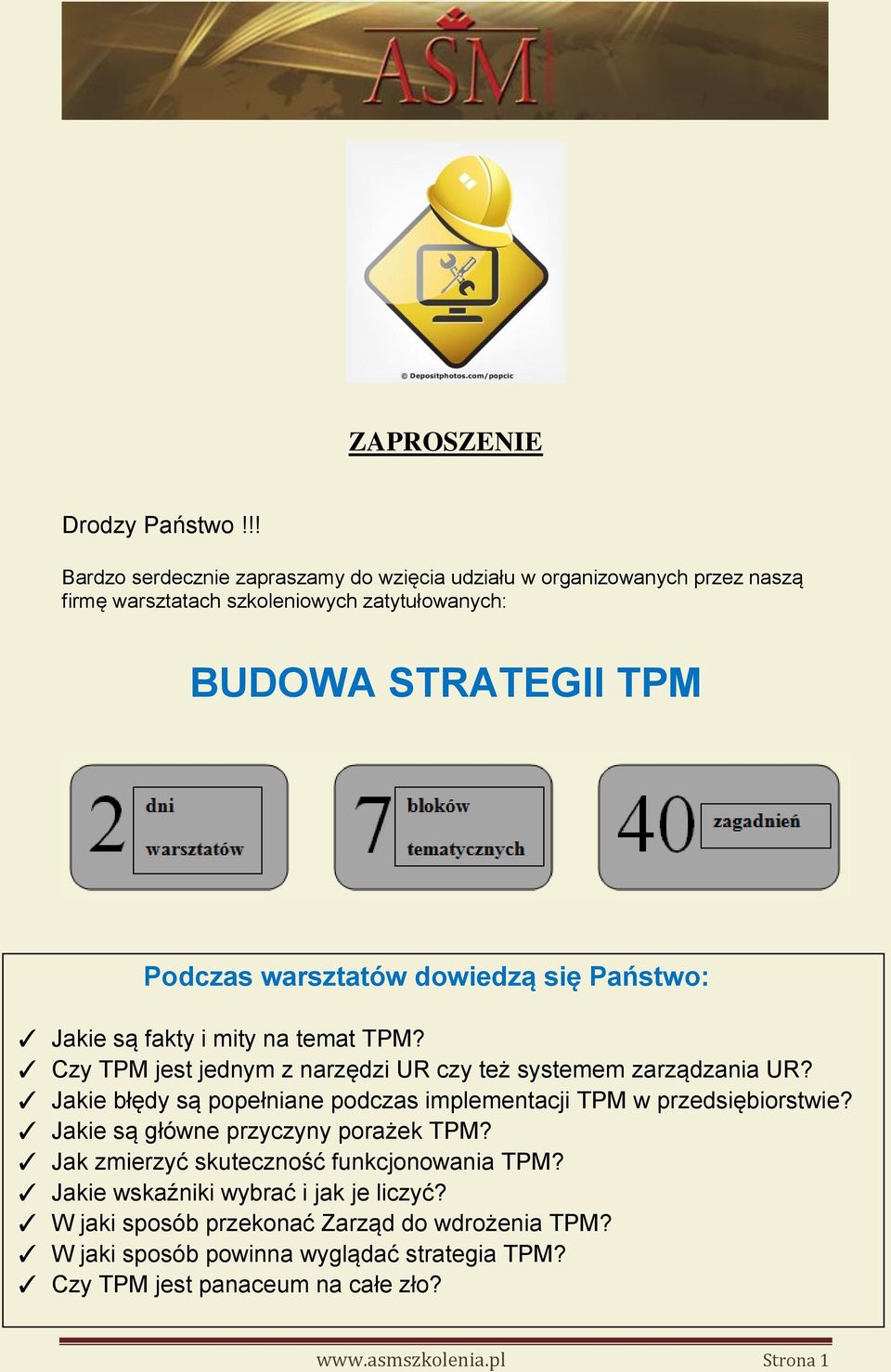 dowiedzą się Państwo: Jakie są fakty i mity na temat TPM? Czy TPM jest jednym z narzędzi UR czy też systemem zarządzania UR?