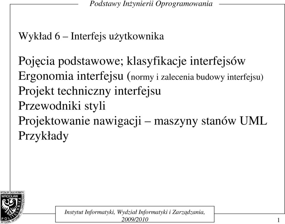 zalecenia budowy interfejsu) Projekt techniczny interfejsu