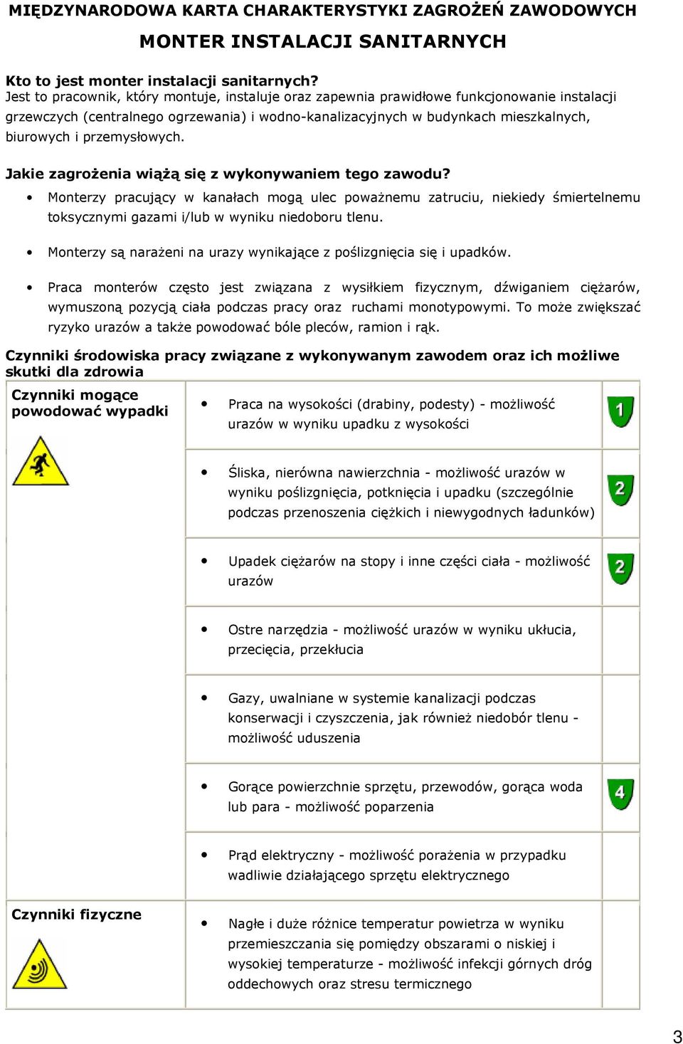 przemysłowych. Jakie zagroŝenia wiąŝą się z wykonywaniem tego zawodu?