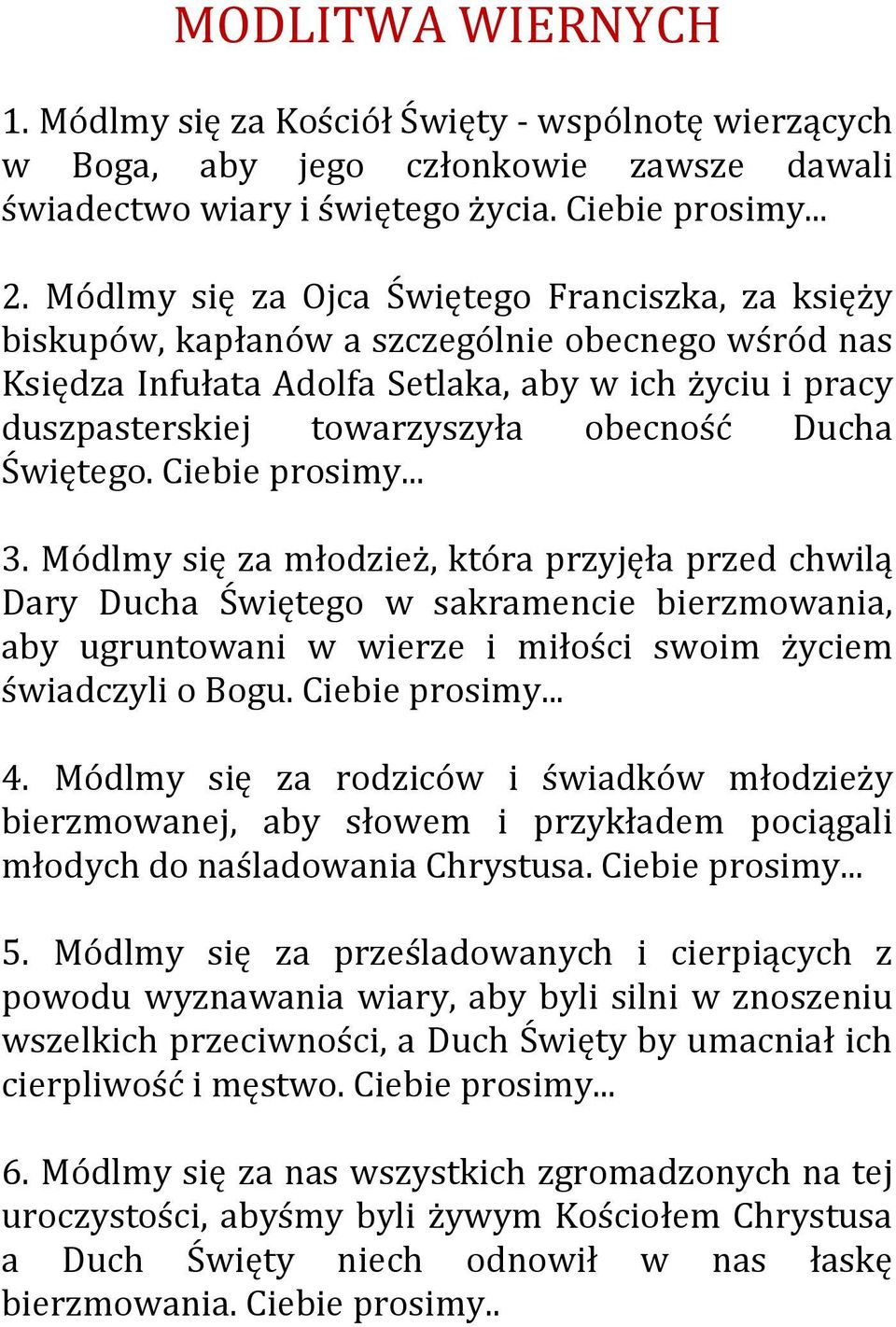 Ducha Świętego. Ciebie prosimy... 3.