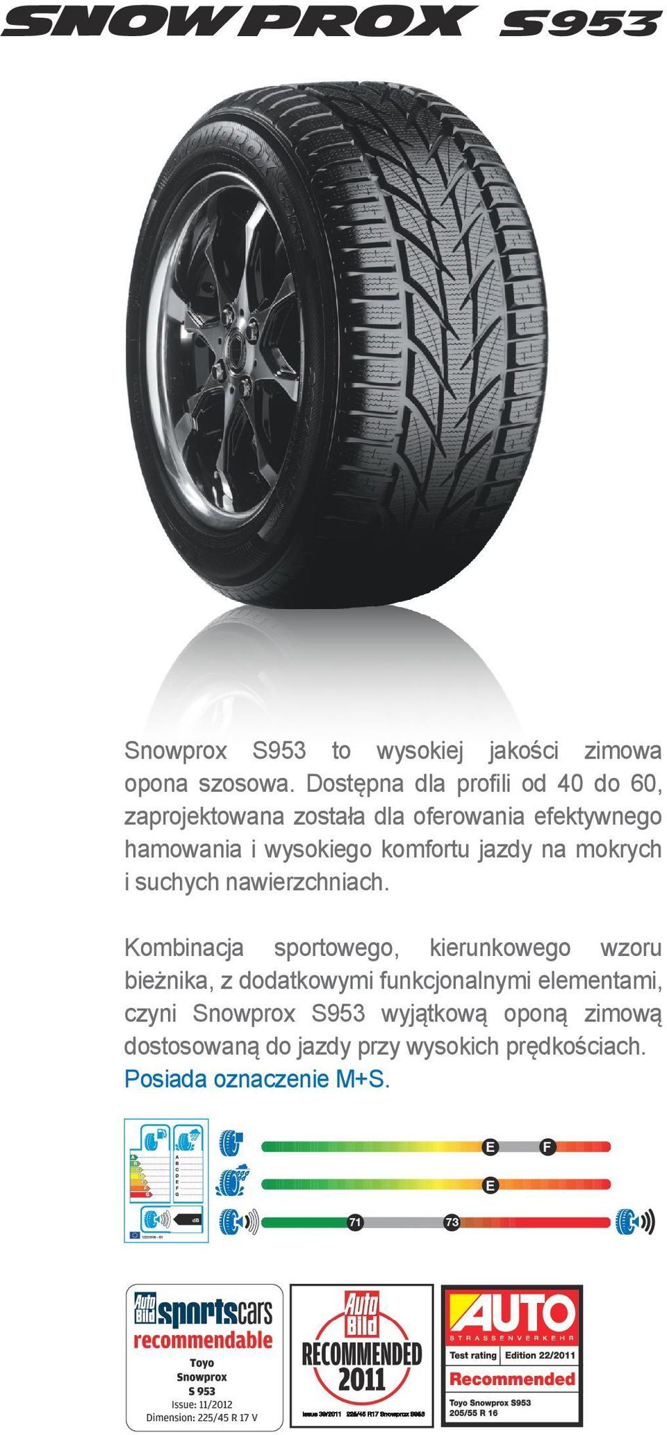 komfortu jazdy na mokrych i suchych nawierzchniach.