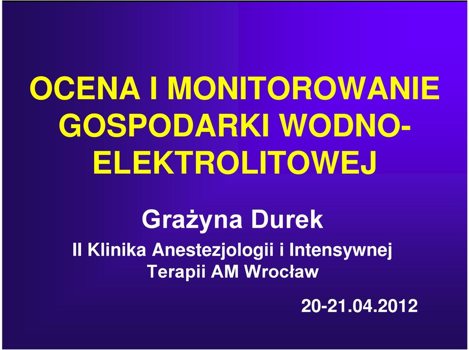 II Klinika Anestezjologii i