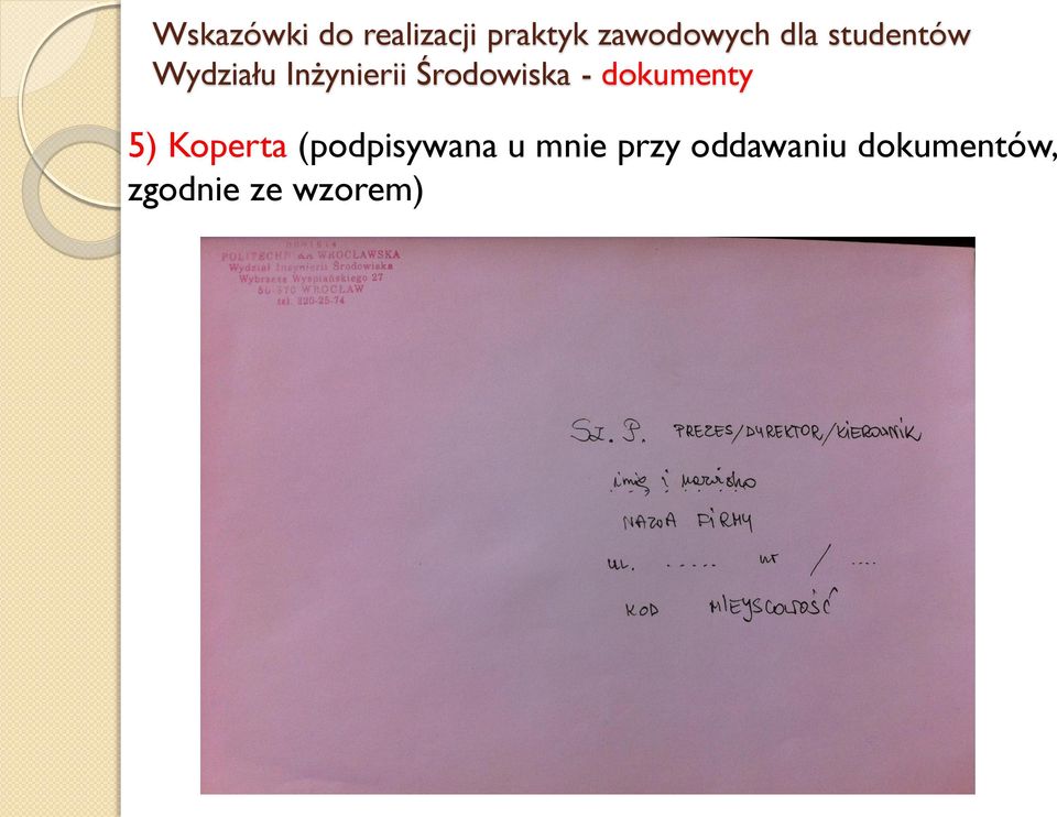 Środowiska - dokumenty 5) Koperta