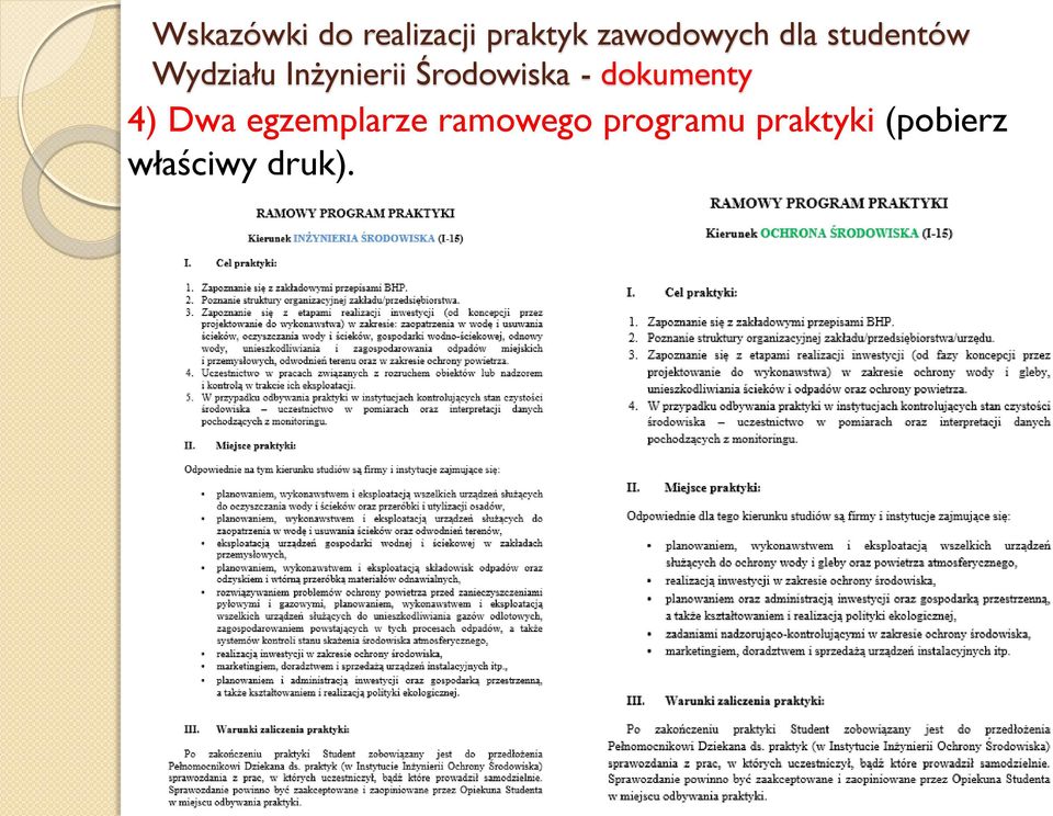 Środowiska - dokumenty 4) Dwa egzemplarze