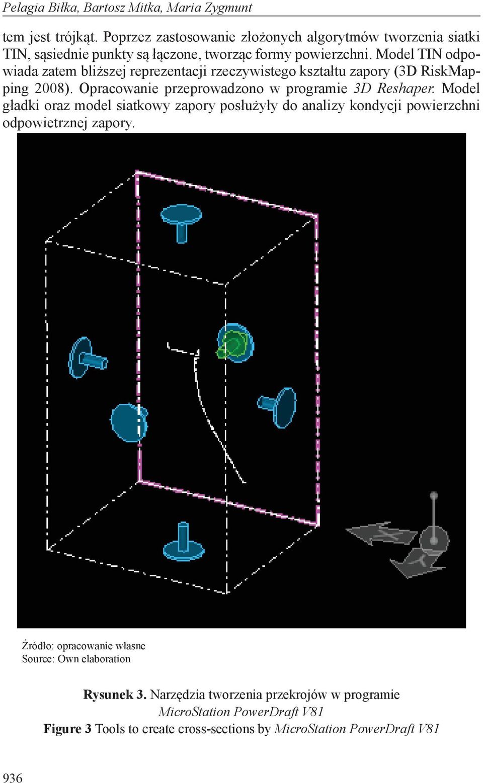 Model TIN odpowiada zatem bliższej reprezentacji rzeczywistego kształtu zapory (3D RiskMapping 2008).