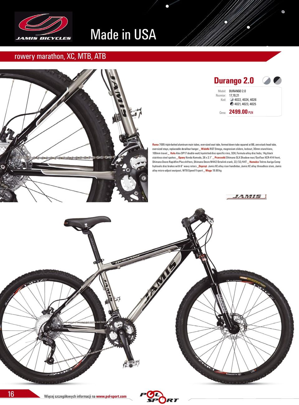 magnesium sliders, lockout, 30mm stanchions, 100mm travel _ Koła Alex DP17 double-wall/eyeletted disc-specific rims, 32H, Formula alloy disc hubs, 14g black stainless steel spokes _ Opony Kenda