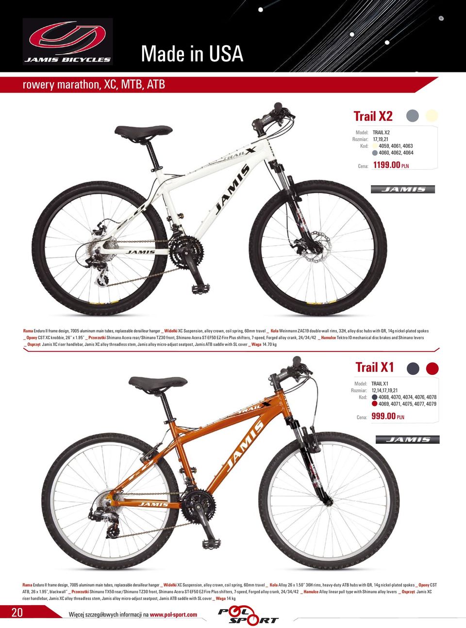alloy disc hubs with QR, 14g nickel-plated spokes _ Opony CST XC knobbie, 26 x 1.
