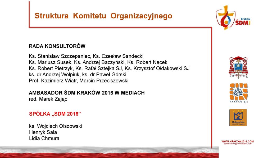 Krzysztof Ołdakowski SJ ks. dr Andrzej Wołpiuk, ks. dr Paweł Górski Prof.