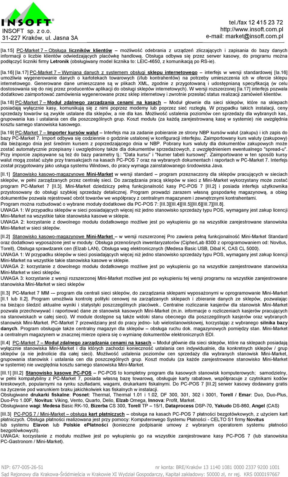 17] PC-Market 7 Wymiana danych z systemem obsługi sklepu internetowego interfejs w wersji standardowej [Ia.
