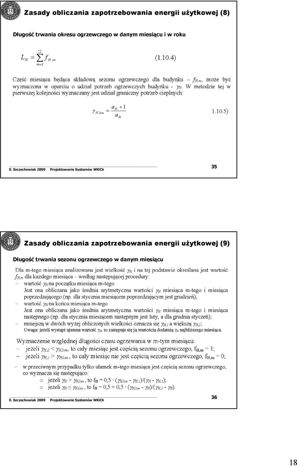 roku 35 Zasady obliczania zapotrzebowania energii