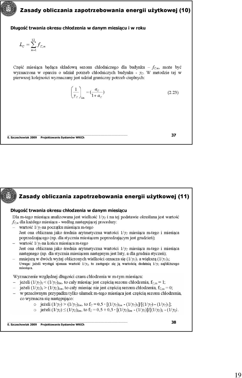 roku 37 Zasady obliczania zapotrzebowania energii