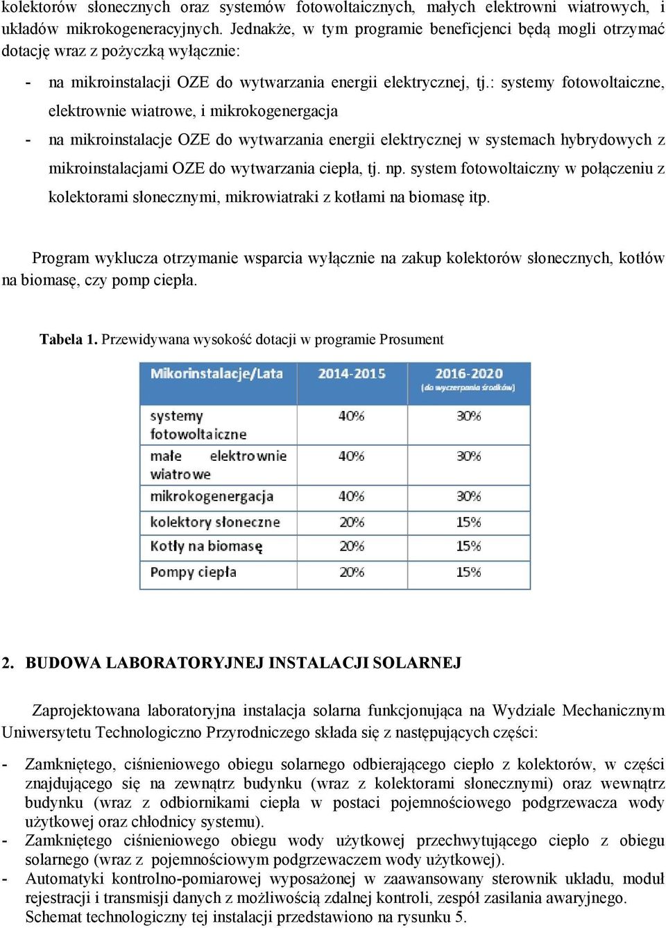 : systemy fotowoltaiczne, elektrownie wiatrowe, i mikrokogenergacja - na mikroinstalacje OZE do wytwarzania energii elektrycznej w systemach hybrydowych z mikroinstalacjami OZE do wytwarzania ciepła,