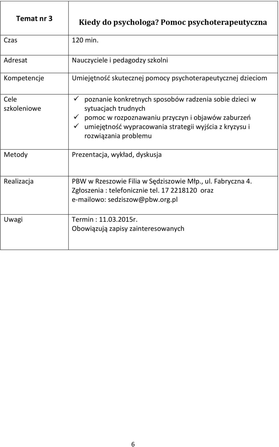 dzieci w sytuacjach trudnych pomoc w rozpoznawaniu przyczyn i objawów zaburzeń umiejętność wypracowania strategii wyjścia z kryzysu i