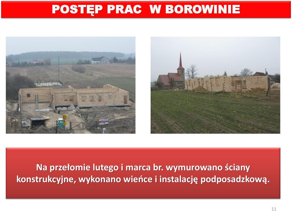 wymurowano ściany konstrukcyjne,
