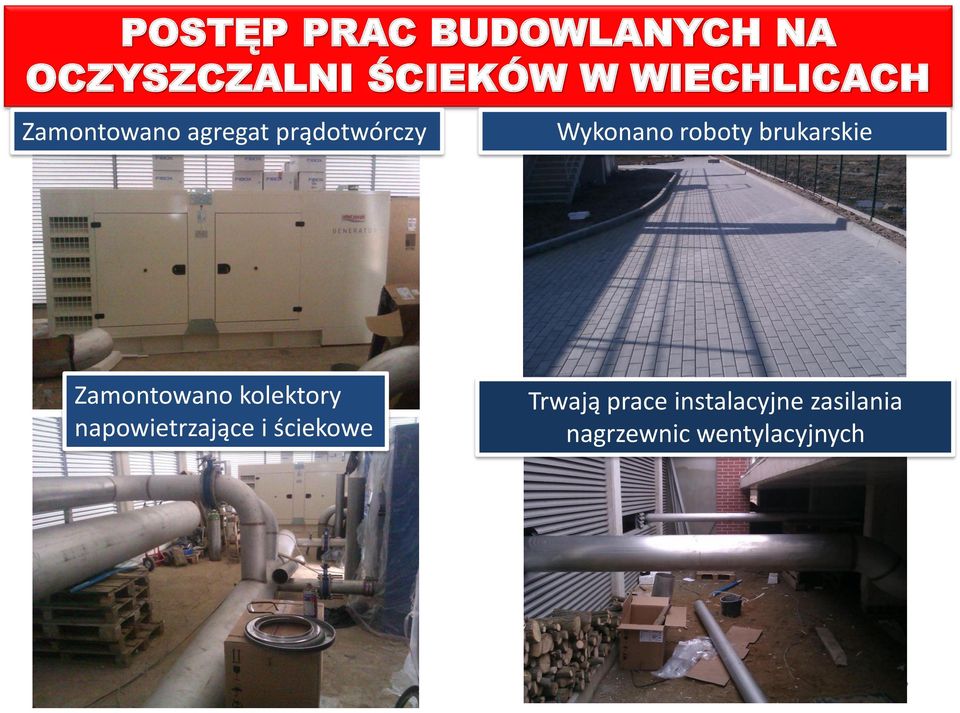 roboty brukarskie Zamontowano kolektory napowietrzające i