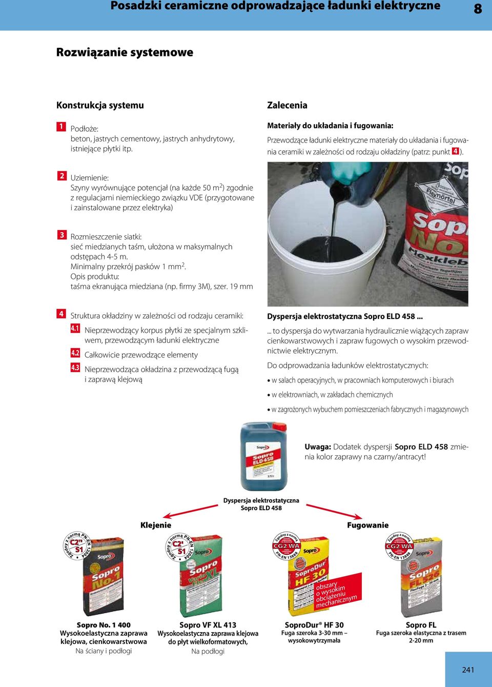 2 Uziemienie: Szyny wyrównujące potencjał (na każde 50 m 2 ) zgodnie z regulacjami niemieckiego związku VDE (przygotowane i zainstalowane przez elektryka) 3 Rozmieszczenie siatki: sieć miedzianych