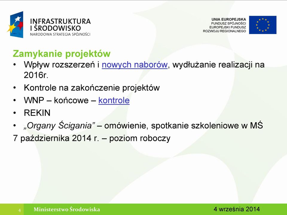 Kontrole na zakończenie projektów WNP końcowe kontrole REKIN