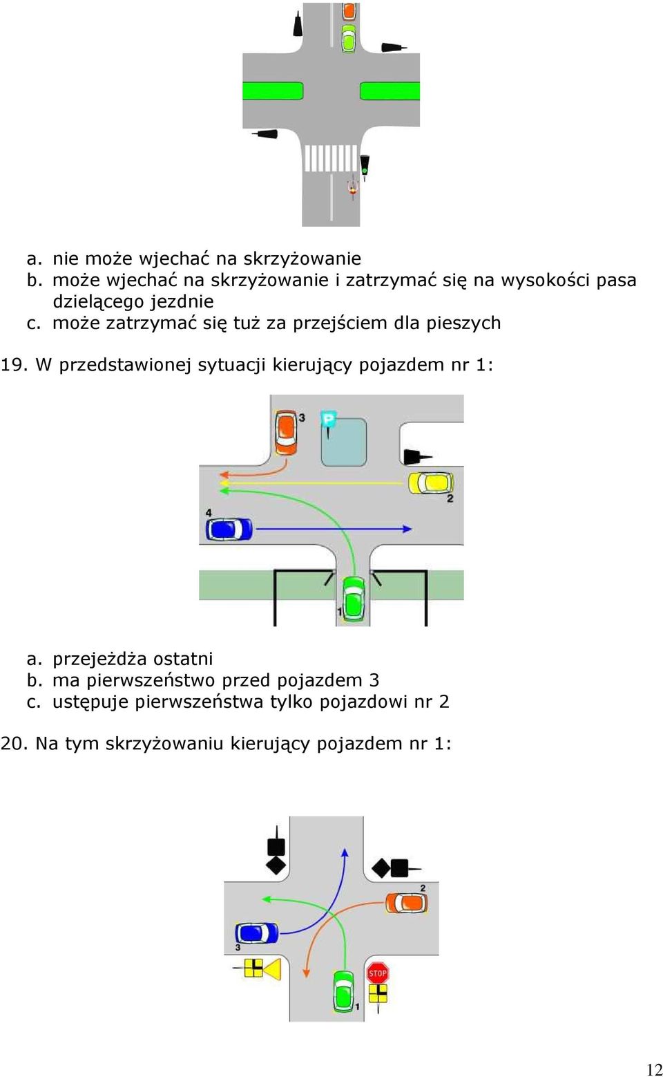 może zatrzymać się tuż za przejściem dla pieszych 19.