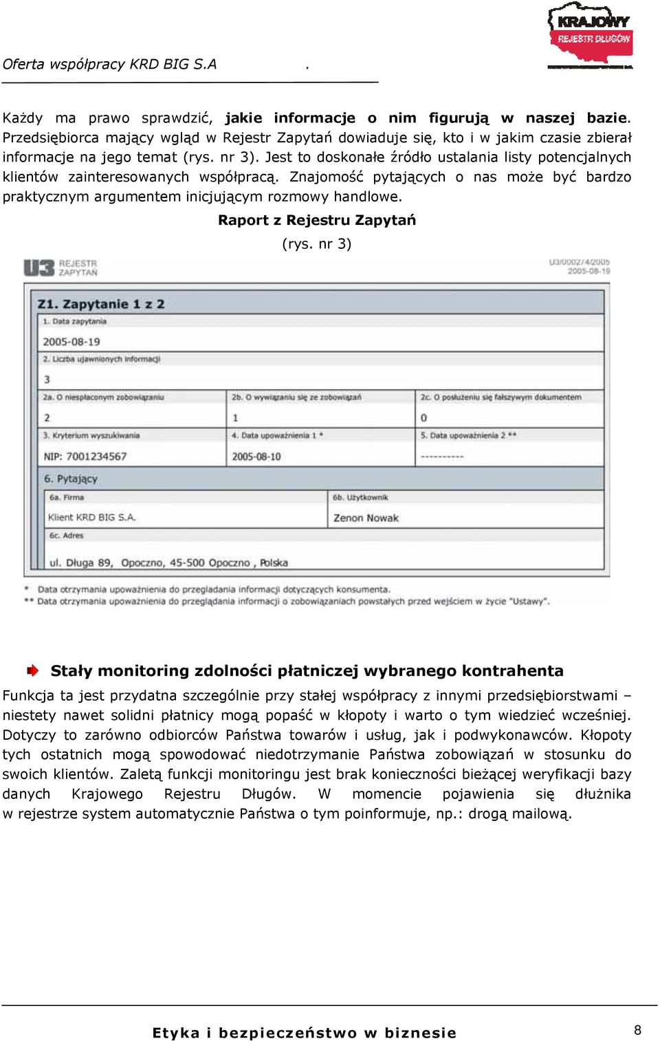 Raport z Rejestru Zapytań (rys.
