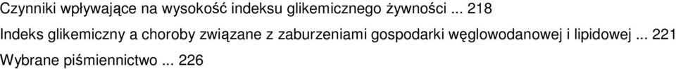 .. 218 Indeks glikemiczny a choroby związane z