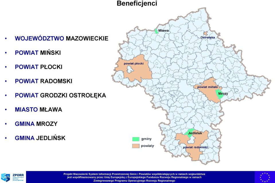 Gmin i Powiatów współdziałających w ramach województwa jest współfinansowany przez Unię Europejską z