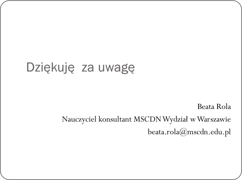 konsultant MSCDN Wydział