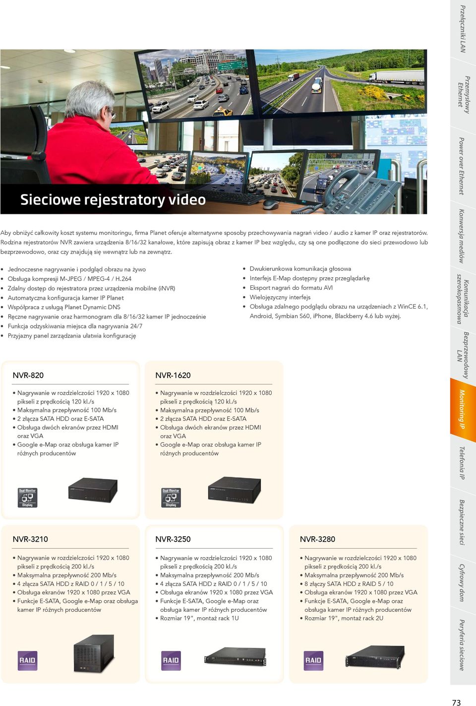 lub na zewnątrz. Jednoczesne nagrywanie i podgląd obrazu na żywo Obsługa kompresji M-JPEG / MPEG-4 / H.