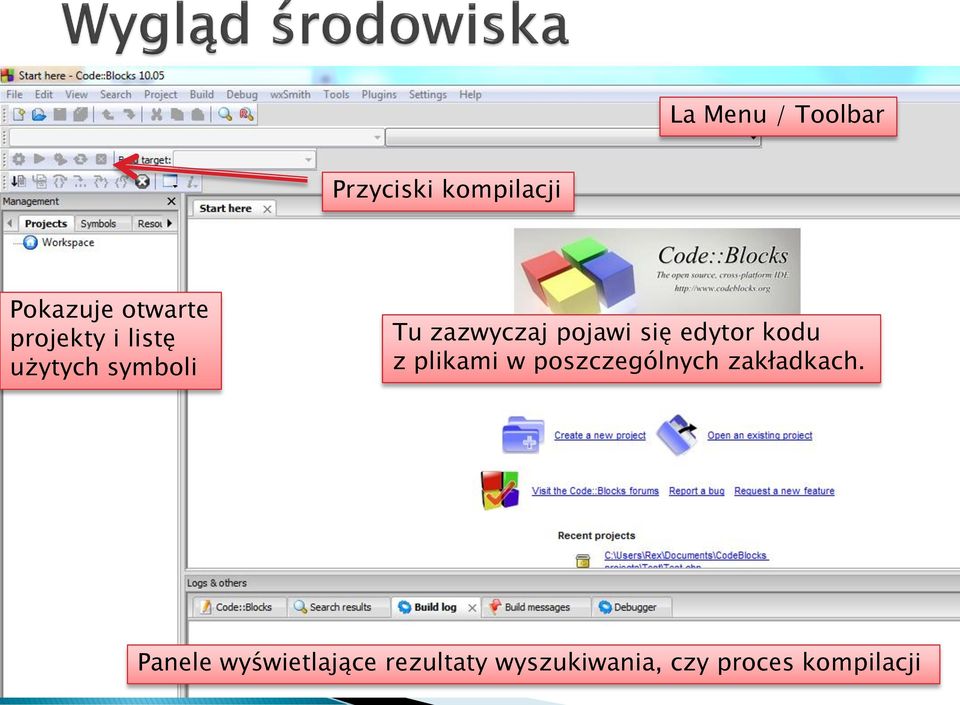 edytor kodu z plikami w poszczególnych zakładkach.