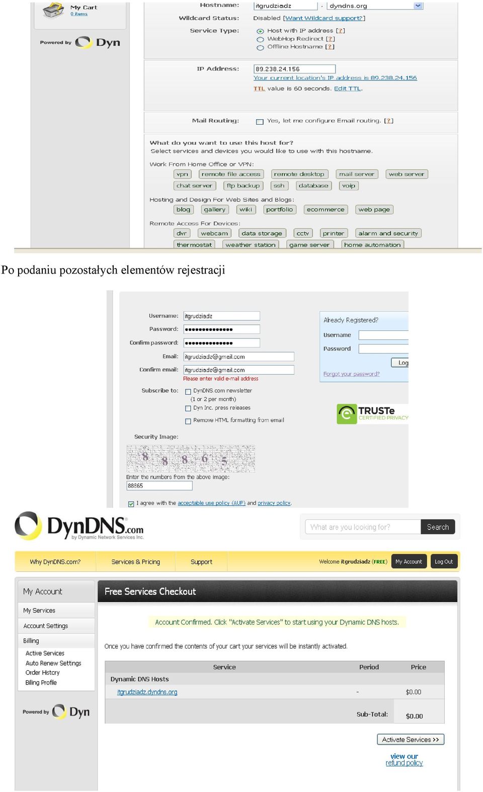 potwierdzeniem rejestracji w