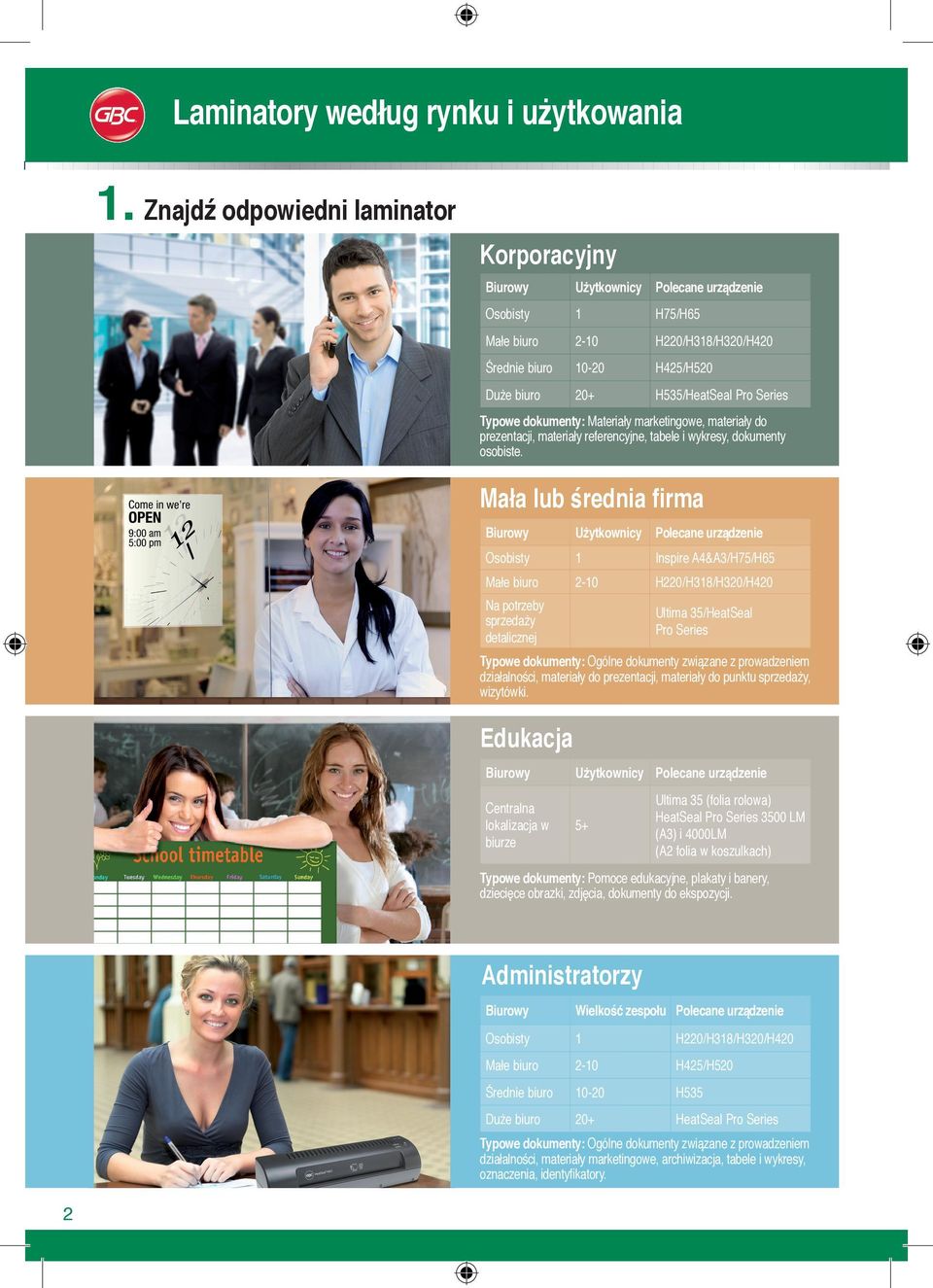 Typowe dokumenty: Materiały marketingowe, materiały do prezentacji, materiały referencyjne, tabele i wykresy, dokumenty osobiste.