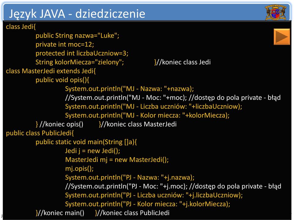 println("MJ Nazwa: "+nazwa); //System.out.