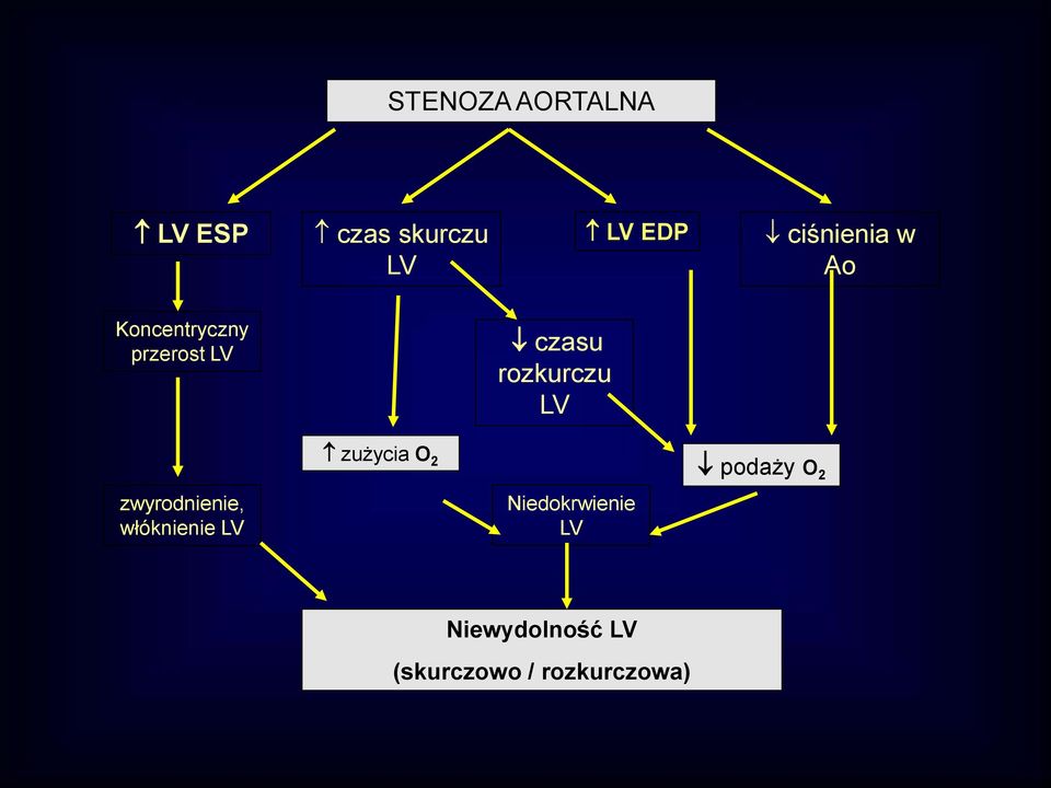 rozkurczu LV zużycia O 2 podaży O 2 zwyrodnienie,