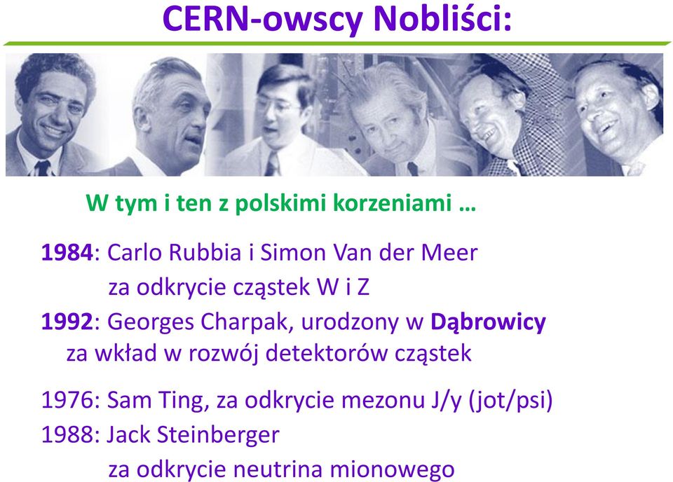 urodzony w Dąbrowicy za wkład w rozwój detektorów cząstek 1976: Sam Ting,