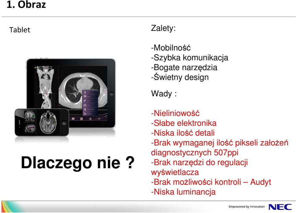 -Nieliniowość -Słabe elektronika -Niska ilość detali -Brak wymaganej ilość