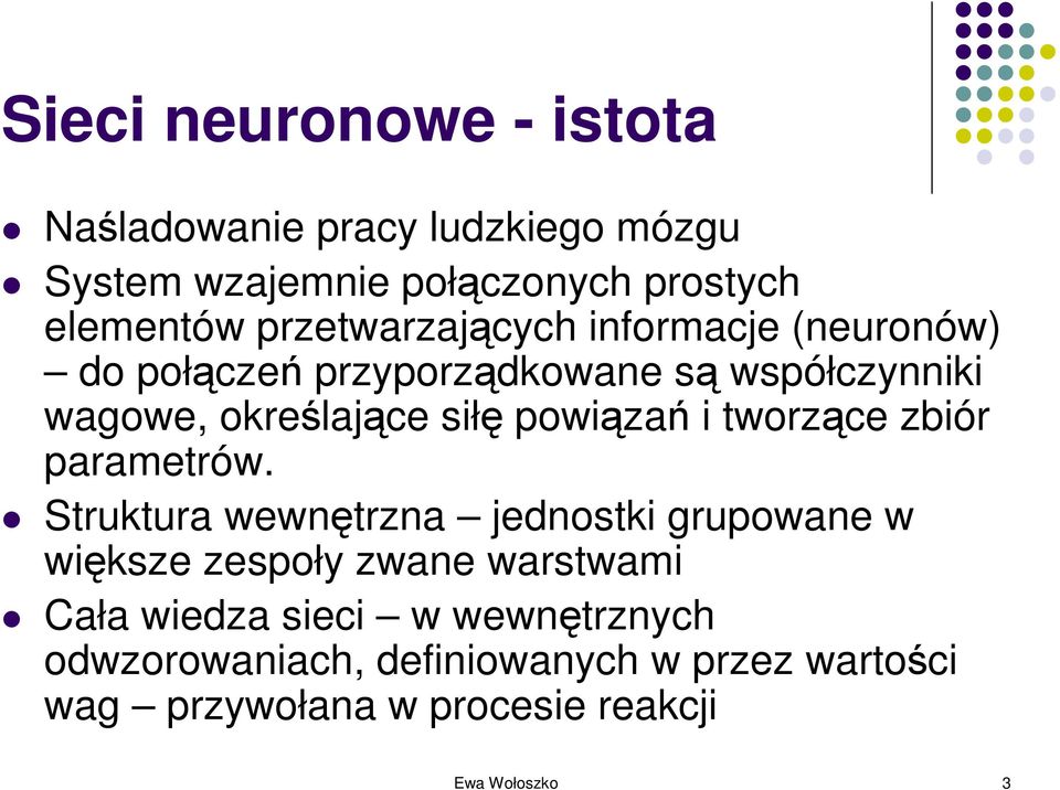 powiązań i tworzące zbiór parametrów.