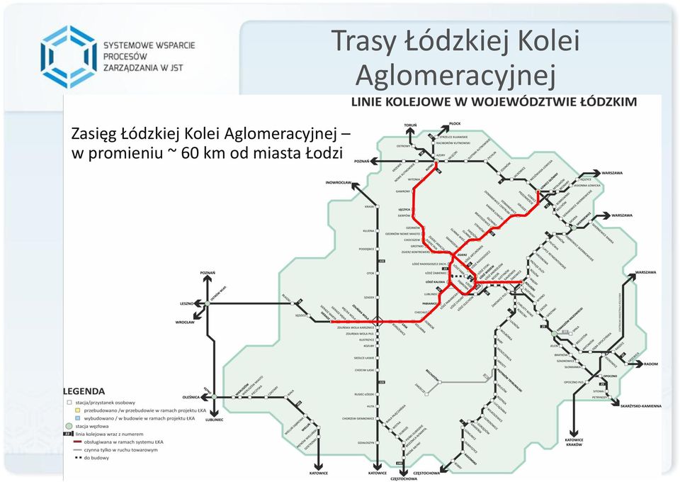 ~ 60 km od miasta Łodzi