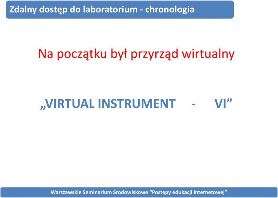 chronologia Na początku